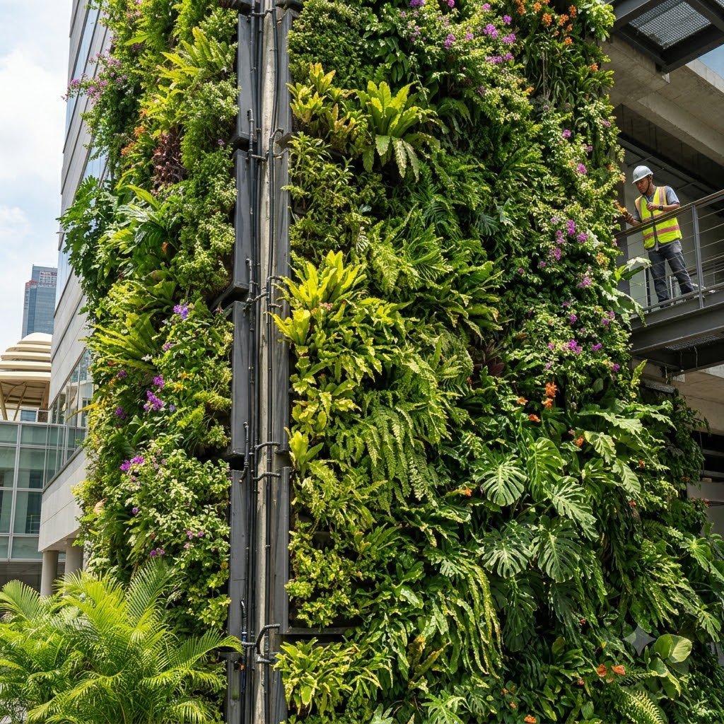 Green Walls and Vertical Gardens in Singapore